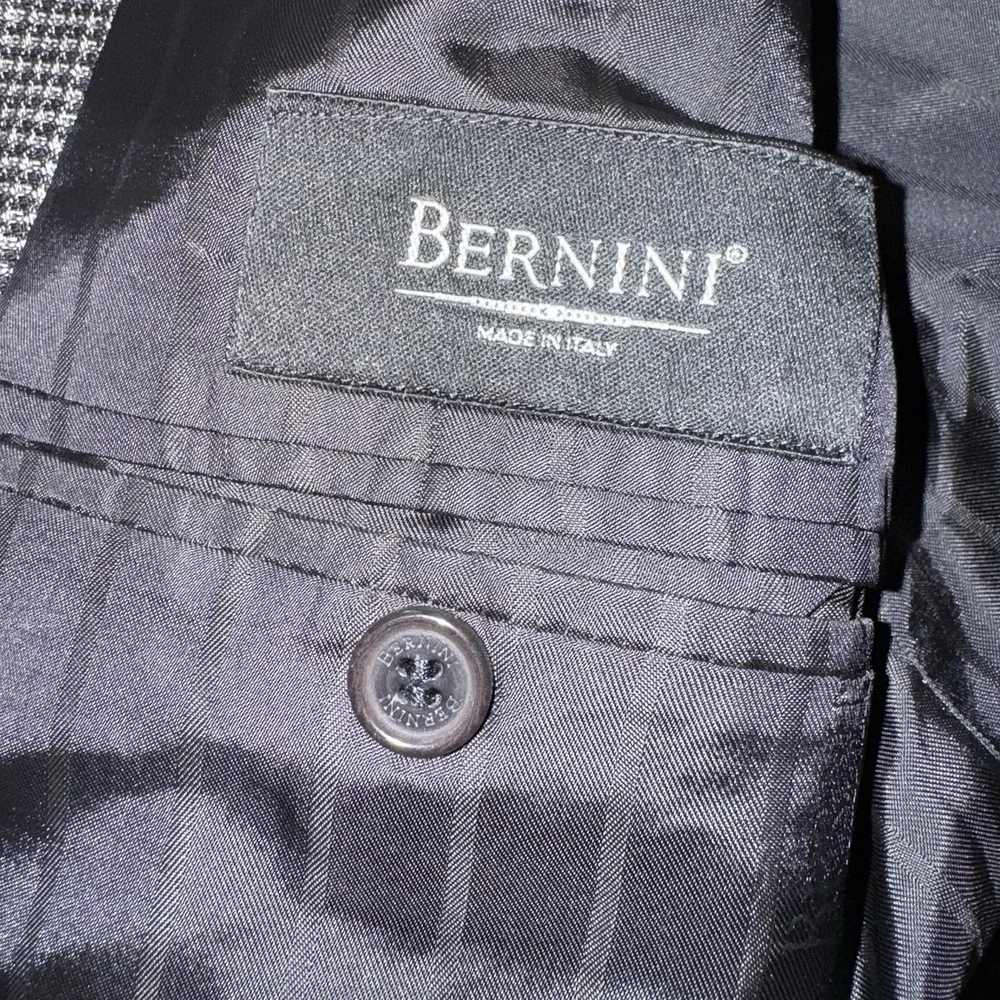 Vtg Bernini Mens Sz 44L Blazer Italy Made Sports Coat Suit Jacket Silk‎ Textured